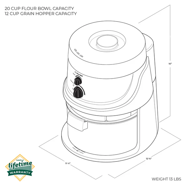 Nutrimill Classic Grain Food Mill 760200 - So Easy 12 Cups of Grain Gives you 20 Cups of FRESH Flour! - Image 7